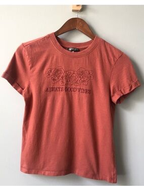 Attitude Not Included Orange Embroidered Tee XSmall